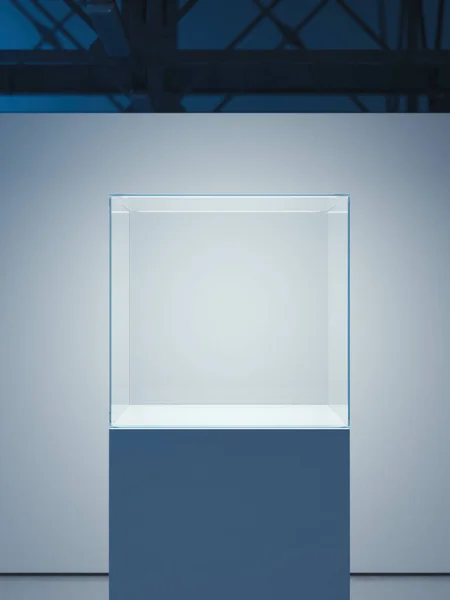 Яркая витрина в современном интерьере лофта. 3d-рендеринг — стоковое фото