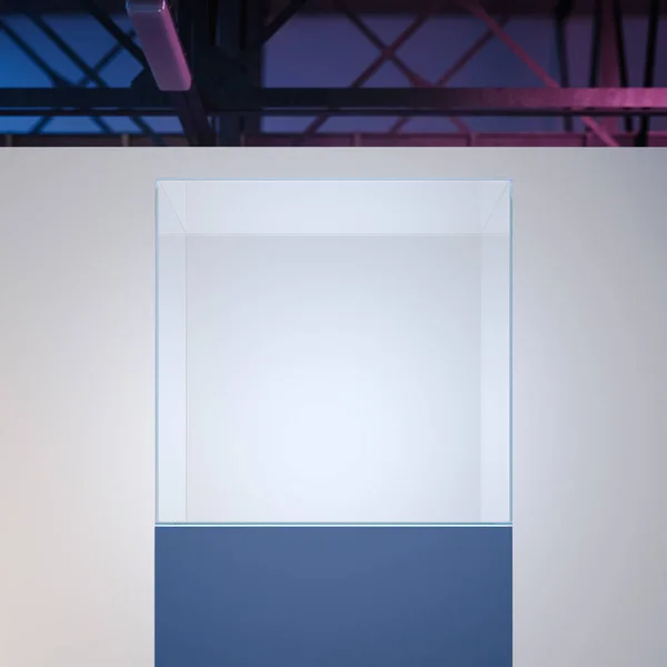 Яркая современная витрина в интерьере лофта. 3d-рендеринг — стоковое фото