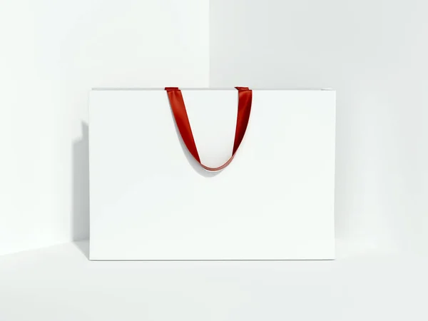 Bolsa de compras blanca. renderizado 3d —  Fotos de Stock