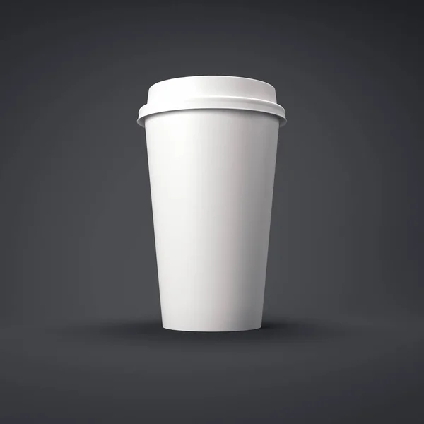 Vit kaffekopp. 3D-rendering — Stockfoto