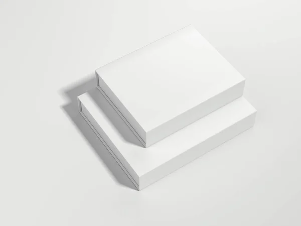 Twee witte kartonnen pakketten. 3D-rendering — Stockfoto