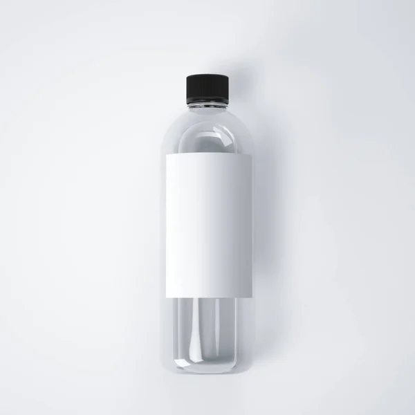 Cosmetische plastic fles met lege label. 3D-rendering — Stockfoto