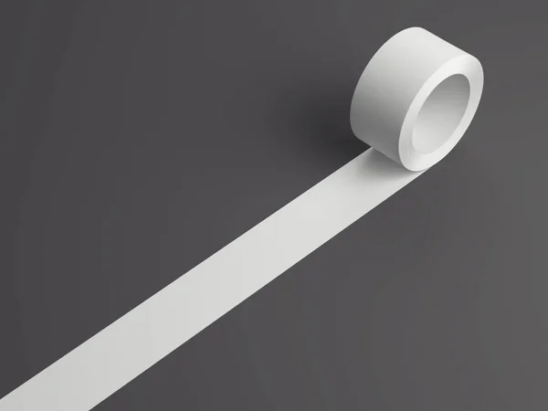 Рулон белой липкой ленты. 3d-рендеринг — стоковое фото