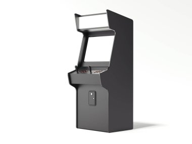 Beyaz bir arka plan üzerinde izole oyun makinesi. 3D render