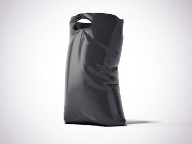 Bir stüdyoda siyah plastik torba. 3D renderign