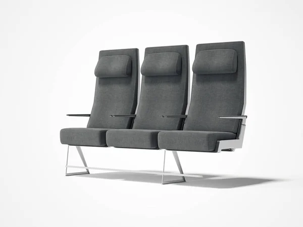 Modern gray airplane seats. 3d rendering — Stock Photo, Image