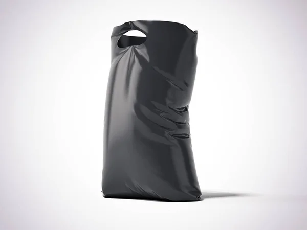 Bir stüdyoda siyah plastik torba. 3D renderign — Stok fotoğraf