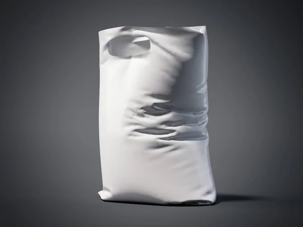 Белый пластиковый пакет в студии. 3d-рендерин — стоковое фото