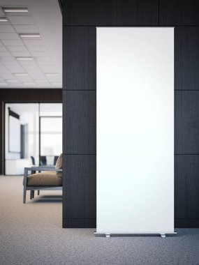 Boş bir ofis iç afiş olarak topla. 3D render