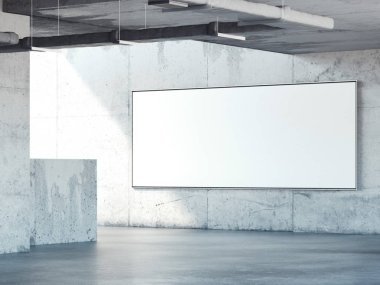 Park beton duvara billboard. 3D render