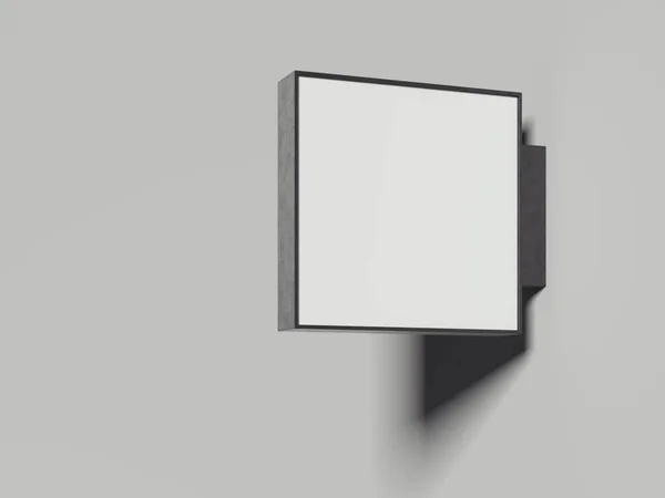 Cartel vacío en un estudio luminoso. renderizado 3d —  Fotos de Stock