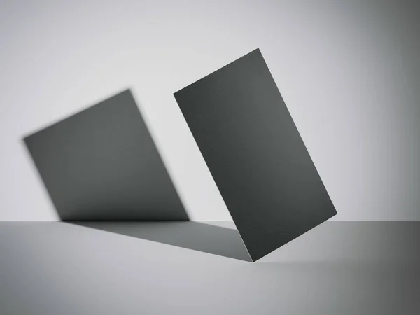 Zwarte visitekaartje in een moderne studio. 3D-rendering — Stockfoto