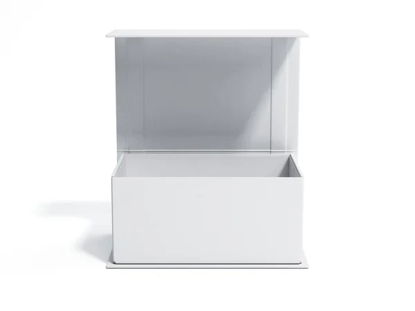 Weiß geöffnete Geschenkbox. 3D-Darstellung — Stockfoto