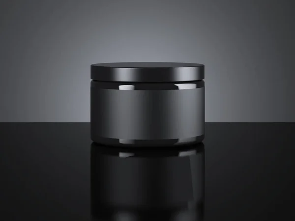 Black blank cream package. 3d rendering — Stock Photo, Image