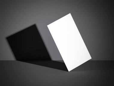 Beyaz kartvizit modern bir stüdyoda. 3D render