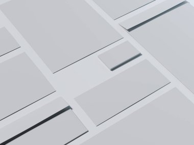 Mockup kartvizit ile marka gri. 3D render