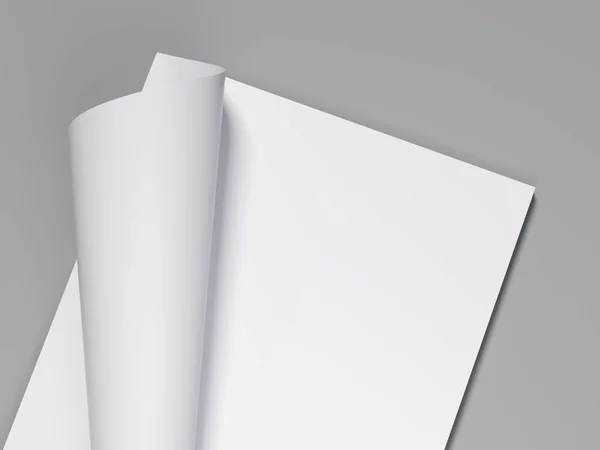 White sheet with curled corner. 3d rendering — Stock Photo, Image