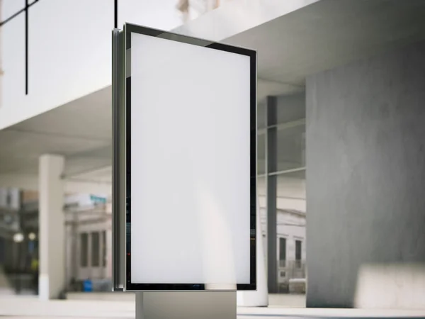 Blank advertising stand on office street. 3d rendering — Stock Photo, Image