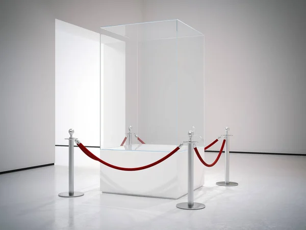 Mostra vazia limpa no interior da galeria moderna. Renedering 3d — Fotografia de Stock