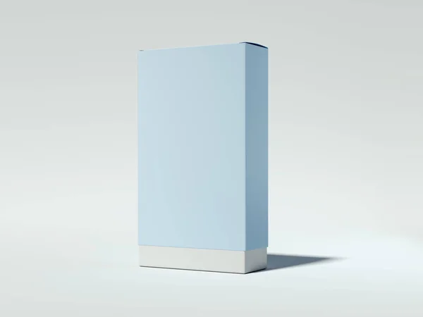 Blauwe kartonnen pakket. 3D-rendering — Stockfoto