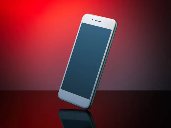 White modern smartphone with black screen. 3d rendering — Stock Photo, Image