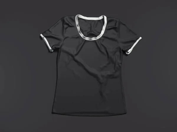 Camiseta negra en estudio oscuro. renderizado 3d — Foto de Stock