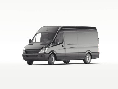 Siyah endüstriyel van. 3D render