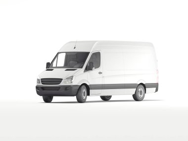 Beyaz endüstriyel van. 3D render