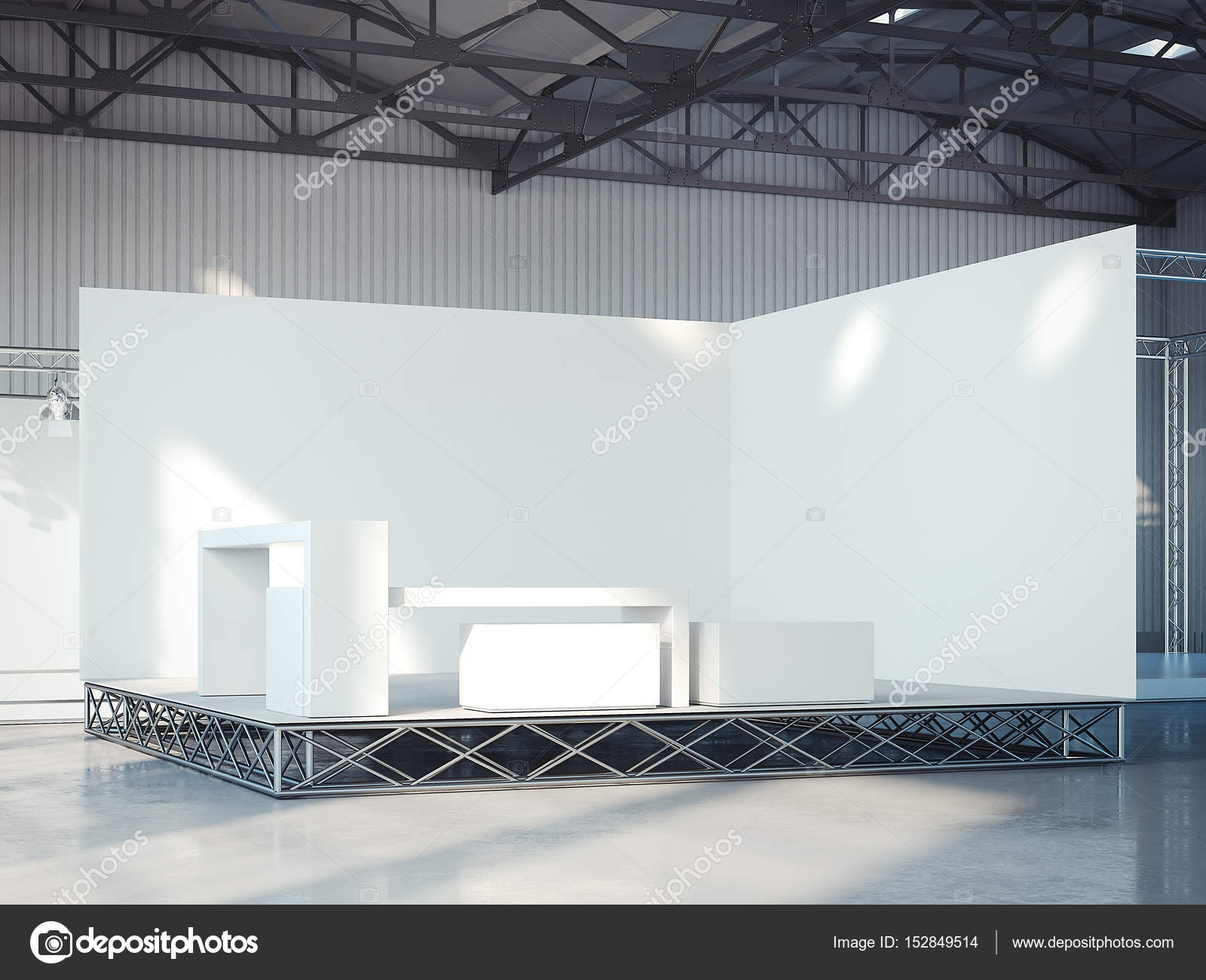 Leere Bühne Ausstellung für moderne Interieur. 3D-Rendering ... Leere Bühne Ausstellung für moderne Interieur. 3D-Rendering ...