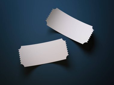 İki boş bilet. 3D render