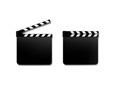 İki boş clapper panoları. 3D render
