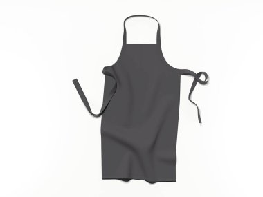 Black blank apron. 3d rendering clipart
