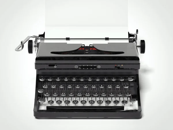 Антикварная винтажная портативная пишущая машинка. 3d-рендеринг — стоковое фото