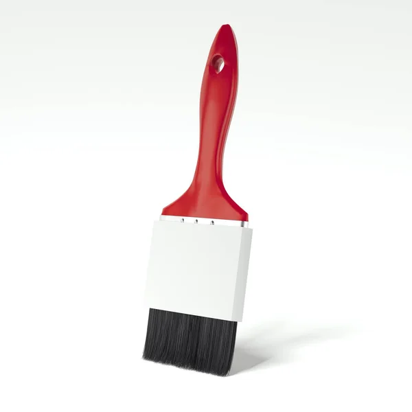 Pincel vermelho isolado em branco. Renderização 3d — Fotografia de Stock