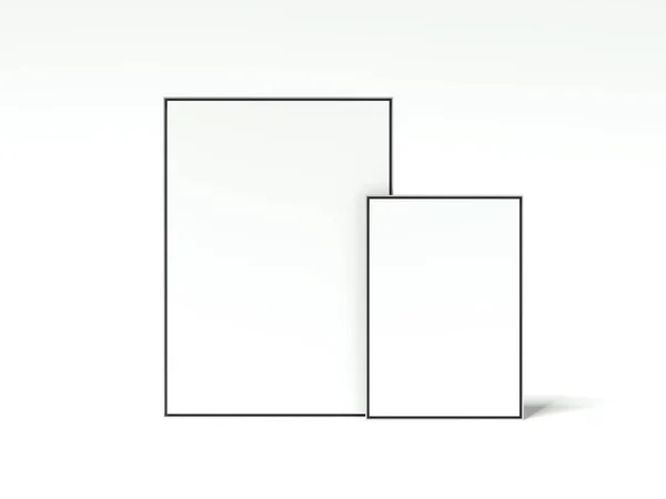 Two blank picture frames. 3d rendering