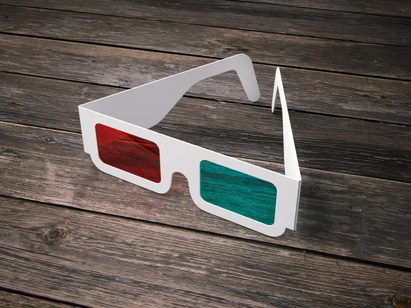 Stereo glasses for cinema. 3d rendering — Stock Photo, Image