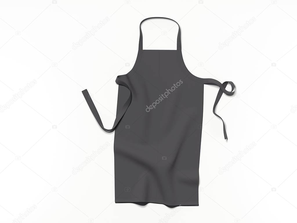 Black blank apron. 3d rendering