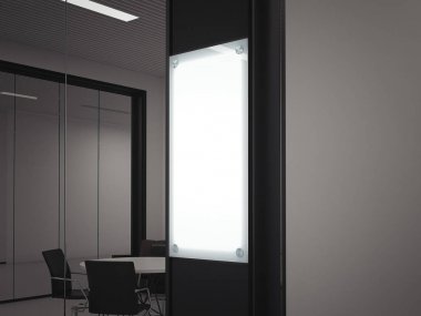 Boş aydınlatma cam levha. 3D render