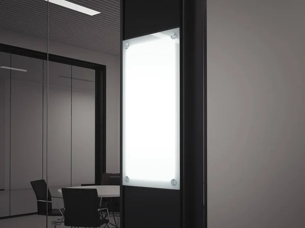 Placa de vidro de iluminação em branco. Renderização 3d — Fotografia de Stock