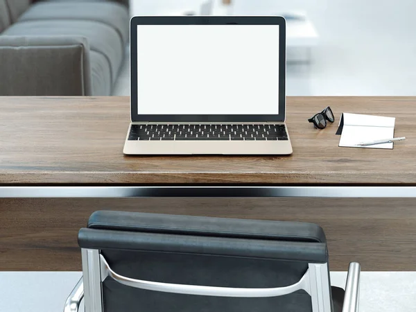 Moderne laptop. 3D-rendering — Stockfoto