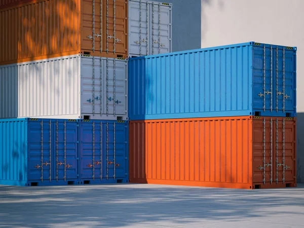 Shipping containers.. 3d rendering — Stock Photo, Image