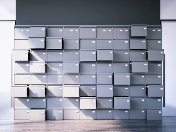 Opened filing cabinet. 3d rendering — Stock Photo, Image