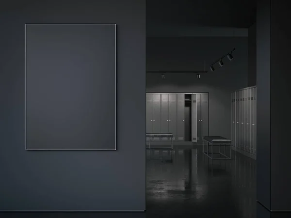 Grand cadre photo noir à l'entrée. Rendu 3d — Photo