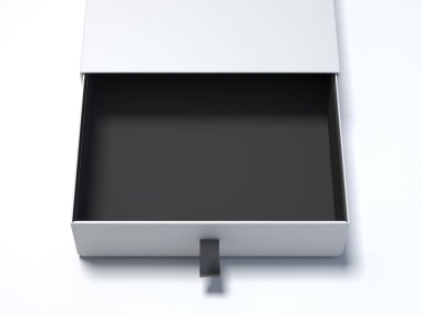 Siyah iç beyaz kağıt kutusu. 3D render