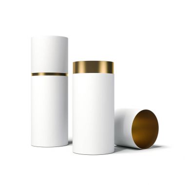 Beyaz ve altın tüp açıldı. 3D render