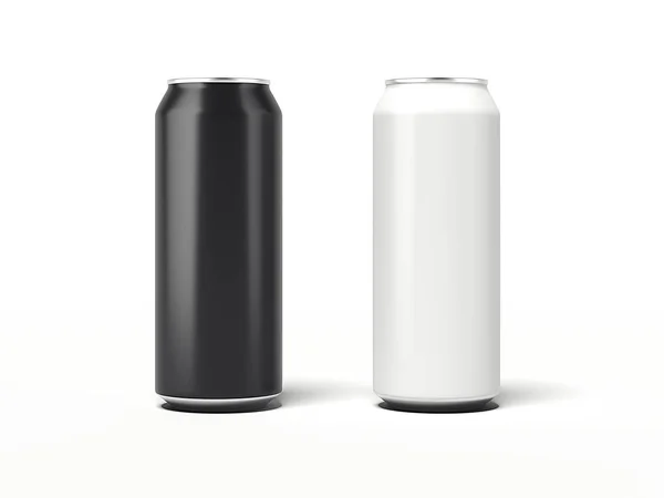 Duas latas de alumínio. Renderização 3d — Fotografia de Stock