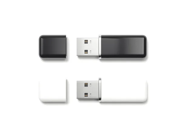 Dwie pamięci USB. renderowania 3D — Zdjęcie stockowe