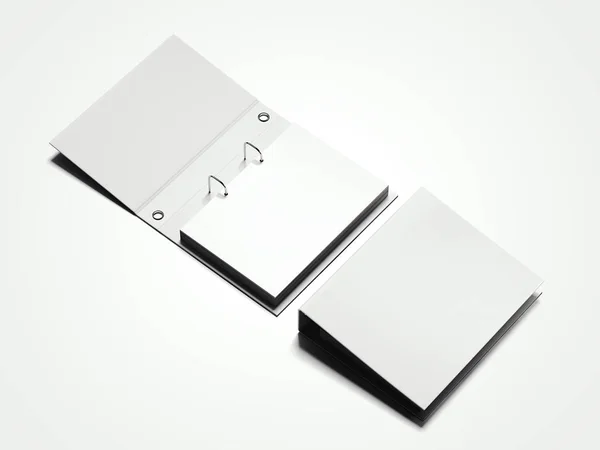 White folder with sheets. 3d rendering — Stock Photo, Image