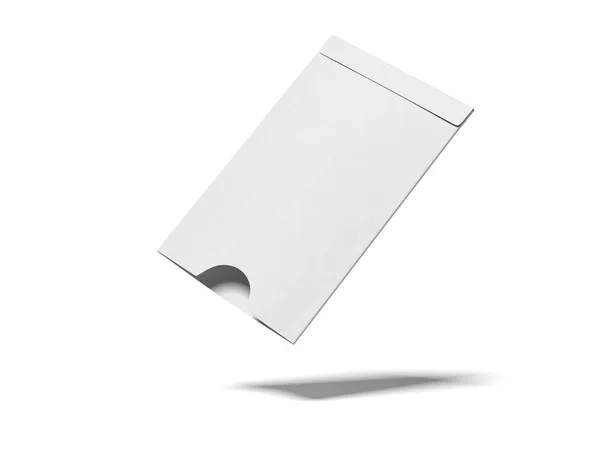 Otevření bílé obálky. 3D vykreslování — Stock fotografie