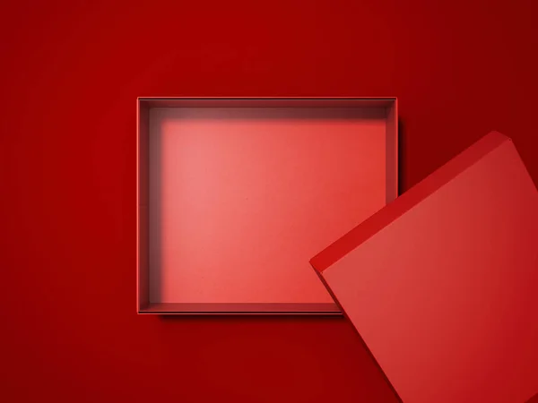 빨간 상자입니다. 3 차원 렌더링 — 스톡 사진
